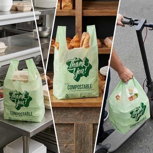 OrangeBio Small Compostable Shopping Bags, 8" x 5" x 16.5", 500 Count - Image 6