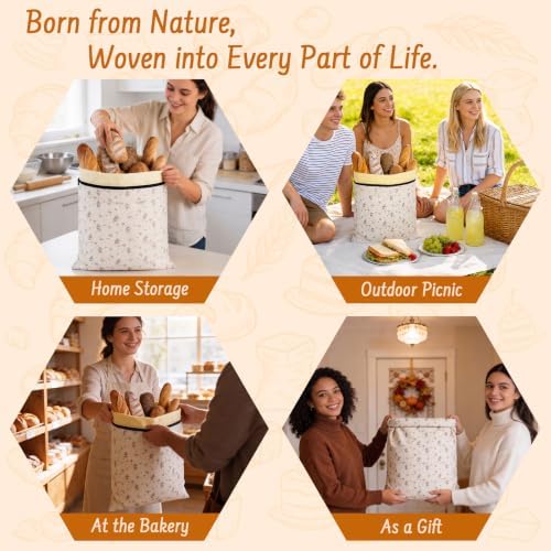 2-Pack Reusable Beeswax Bread Bags for Sourdough & HomemadeBread with Zipper, 16.5 x 13 inch bread bags for Food Storage - Image 7