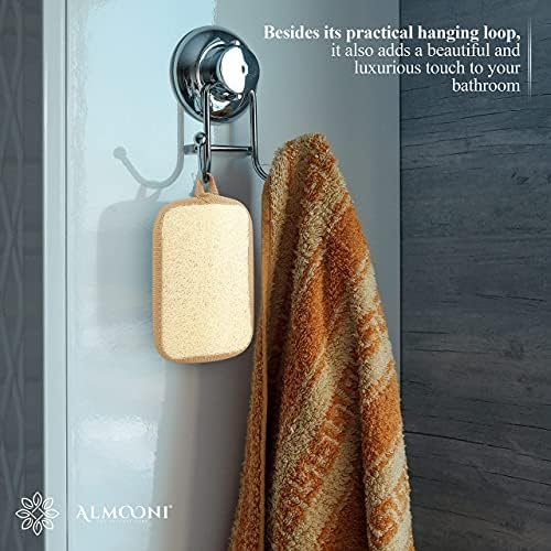 Almooni Natural Shower Loofah, Egyptian Exfoliating Sponge, 2 Pack - Image 5
