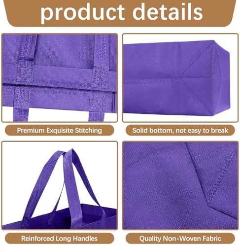 Reusable Grocery Bags 12.6 * 6.3 * 11.8 in - Non Woven Totes Bag with Reinforced Handles, Shopping Bags Bulk - Image 3