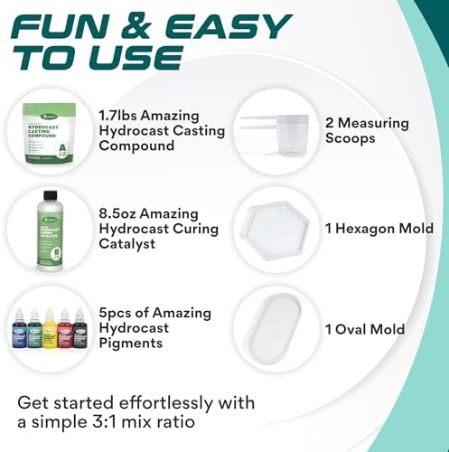 Alumilite HydroCast Mineral Casting Compound Starter Kit, 2.2 lbs - Image 4