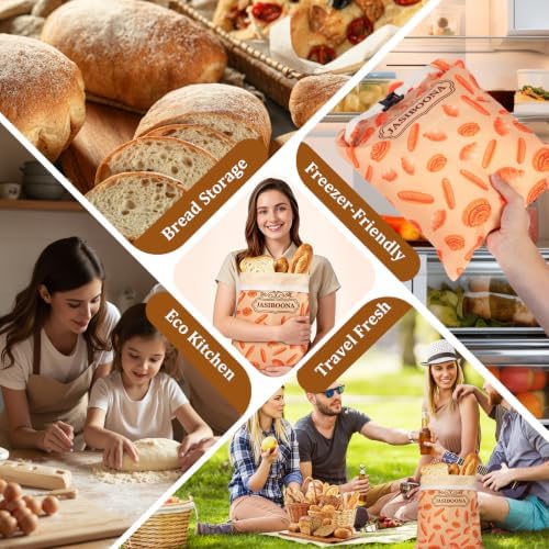 2 Pack Premium Beeswax Bread Bags for Sourdough Homemade Bread, XL Cotton Lining Sourdough Reusable Natural Organic Beeswax Bread Storage Bag, Keep Fresh and Upgraded Portable-17 x 12.6 Inches - Image 5
