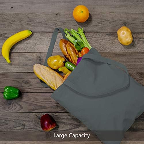 TOPDesign 24-Pack Economical 16"x15" Grey Cotton Tote Bag, Lightweight Medium Reusable Grocery Shopping Cloth Bags, Suitable for DIY, Advertising, Promotion, Gift, Activity - Image 5