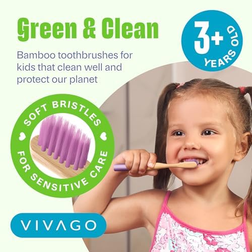 VIVAGO Kids Toothbrush - Kids Bamboo Toothbrushes with Soft Bristles 6 Pack - Image 2
