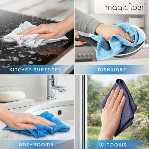 MagicFiber Microfiber Cleaning Cloth, Rags & Dish Towels, 12pk, Large 13x11 - Image 4