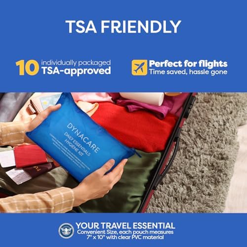 Dynarex DynaCare Daily Hygiene Kit - Travel Essentials Toiletry Bag - Includes TSA Approved Shampoo, Toothbrush Set, Razor and More - Blue, 1 Kit (10-Pieces) (Pack of 2) - Image 6