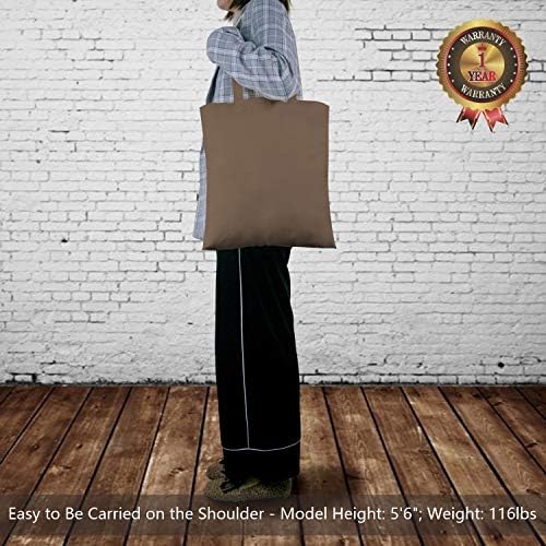 TOPDesign 12-Pack Economical 16"x15" Brown Cotton Tote Bag, Lightweight Medium Reusable Grocery Shopping Cloth Bags, Suitable for DIY, Advertising, Promotion, Gift, Activity - Image 3