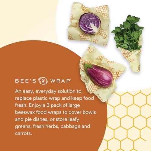 Bee's Wrap Beeswax Food Wraps, 3 Large Pack - Honeycomb - Image 5