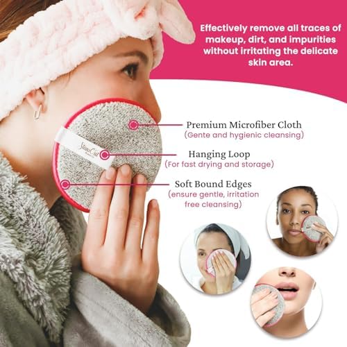StansOut Beauty Makeup Removing Rounds - Reusable Face Pads, Microfiber Cloth - Washable Makeup Remover Pads - Facial Cleansing Cloths - Gentle & Effective - Travel-Friendly - 3 Pack - Image 5