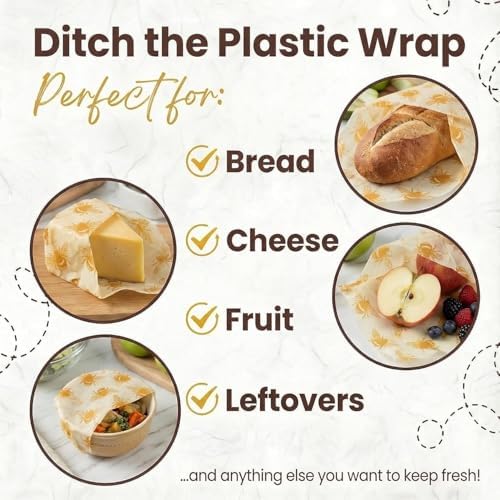 Beeswax Bread Wrap Roll 14x55in, Cut to Size - Blue Bears - Image 5