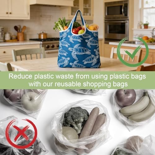 6 Pack Foldable Shopping Bag, Reusable Shopping Bag - Image 6