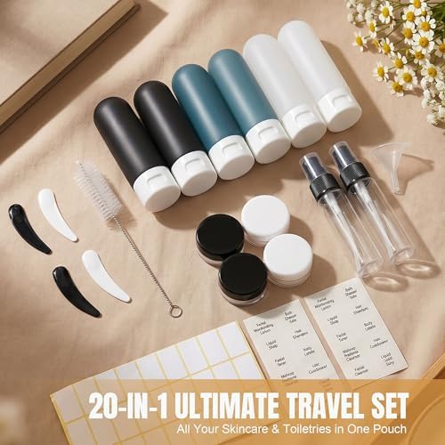 DEWSENSI 20 Pack Travel Bottles Set for Toiletries - Image 2