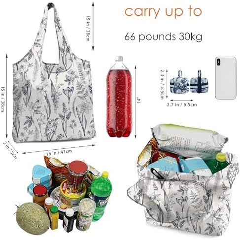 BeeGreen Reusable Grocery Shopping Bag -Travel Tote Bag - Foldable Compact Sturdy Bags - Image 3