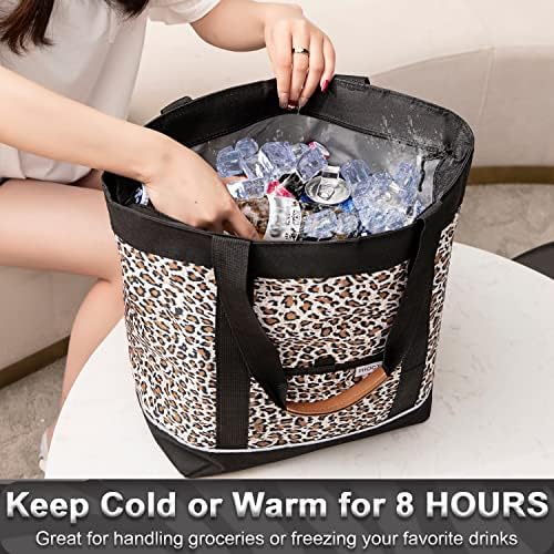 Insulated Cooler Bag Reusable Grocery Tote Bags Transport Large Lunch Box for Women - Image 3