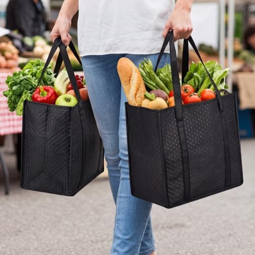Paterr 4 Pcs Insulated Grocery Bags Reusable, with Zipper - Image 4