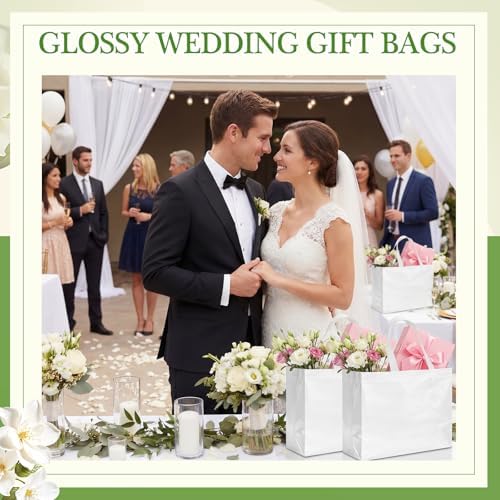 Eccliy 80 Pcs Reusable Gift Bags, Large, White - Image 5