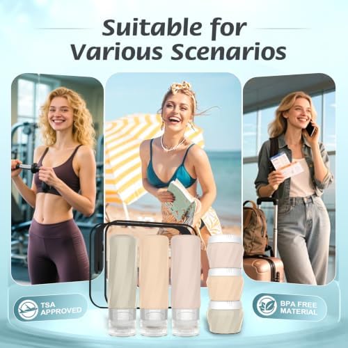 6Pcs Travel Bottles for Toiletries, Silicone Travel Size Containers Set - Image 7