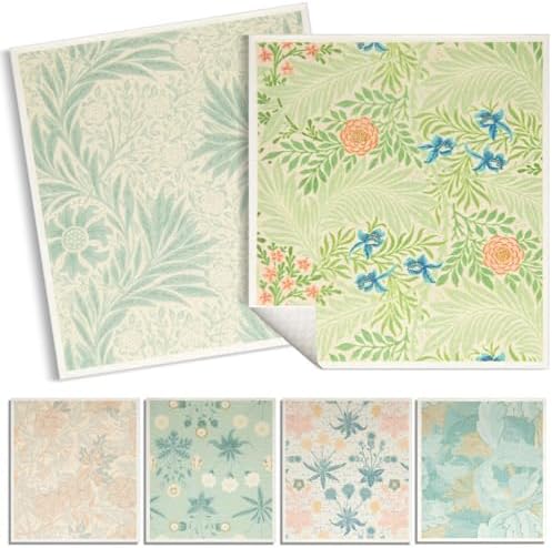 6 - Pack Swedish Kitchen Dish Cloths - Reusable Paper Towels for Counters & Dishes - Eco Friendly Cellulose Sponge Cloth (Flower Pattern) by Mainlyrunmakeupsuppliers