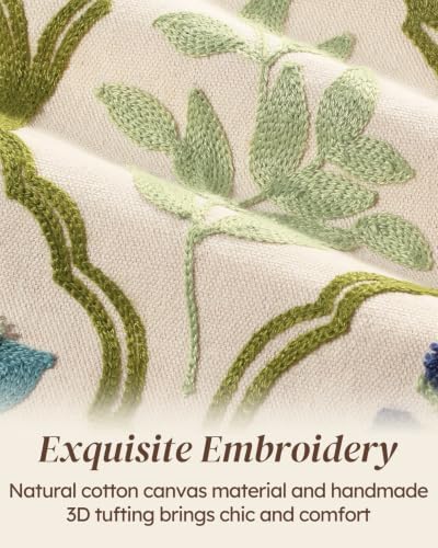Floral Embroidery Canvas Tote Bag with Magnetic Closure for Daily - Image 4