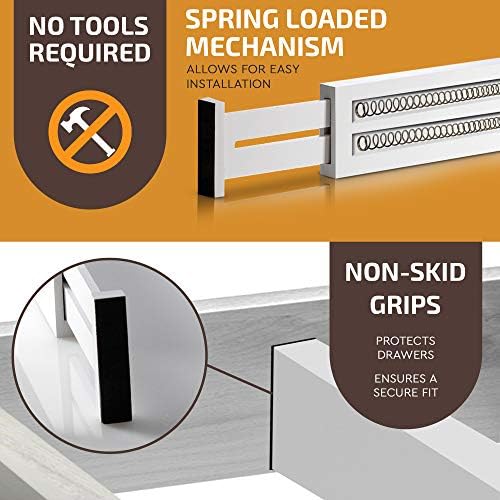 6-Pack Drawer Dividers 2.6-Inch High Dresser Organizer 16 to 22 Inch, White - Image 5