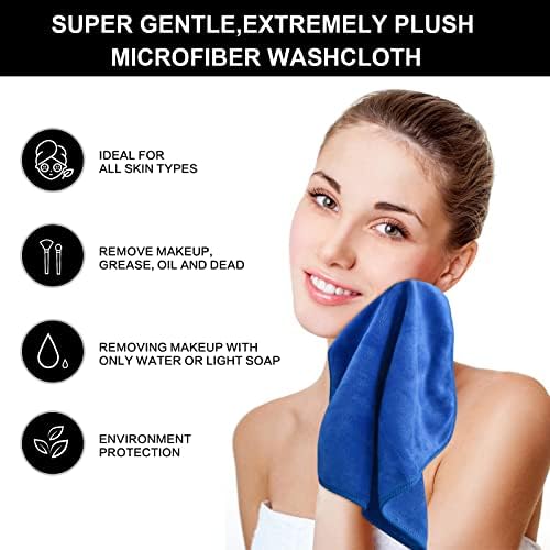 SINLAND Microfiber Facial Cloths Fast Drying Washcloth 12inch x 12inch (6pack, Blue) - Image 4