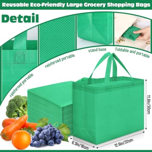 Windyun Reusable Grocery Bags Non Woven with Handles - Image 3