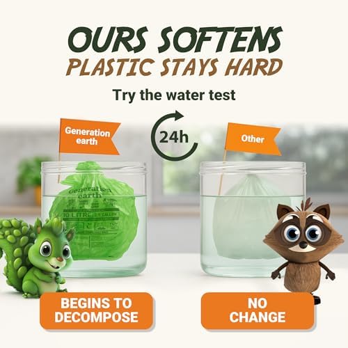 70 Bags 2.6 Gallon (10L) | Extra Strong Compostable Food Waste Bags | BPI Certified Corn Starch Bin Liners | Biodegradable Kitchen Countertop Compost Bags | Generation earth - Image 6