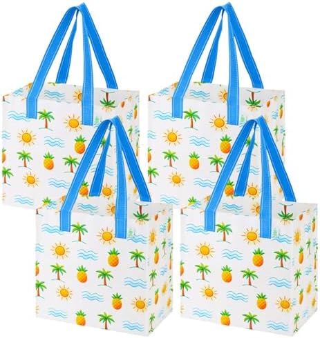 VENO 4 Pack Large Grocery Bag Reusable Shopping Bags with Hard Bottom by Veno