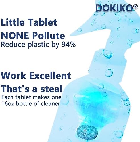DOKIKO Glass Cleaner Refill Tablets - 50 Eco-Friendly Refill Packs,800fl oz Spray,Plastic-Free Formula for Windows, Mirrors & Windshields - Image 2