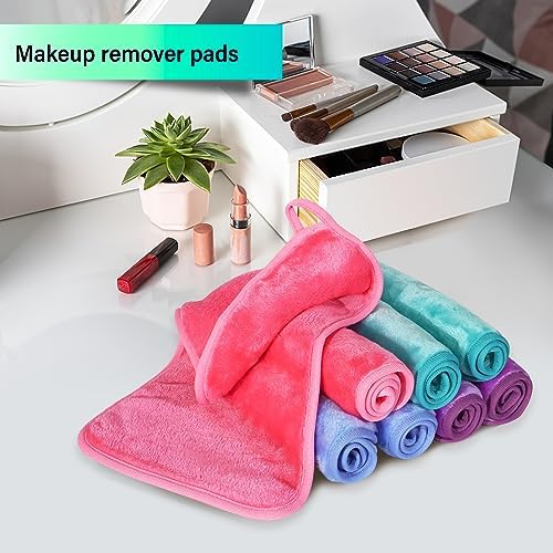 Nugilla Makeup Remover Cloths, 8 Packs Makeup Remover Towels Reusable Face Wash Cloth, Soft Microfiber Face Cloth for Women - Image 5