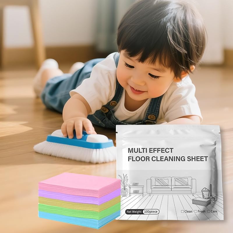 Multi Effect Floor Cleaning Sheets, Lavender Scent, Ultra Thin, Compact Packaging (Yellow, 100 Pcs) - Image 5
