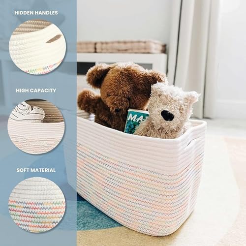 OrganiHaus Rainbow Baskets for Shelves, Set of 3, 15x9x10 - Image 3