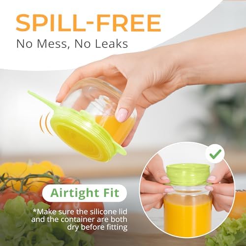 Orblue Silicone Stretch Lids 6-Pack Small for Fresh Food Storage - Seal in Flavors, Keep Food Fresh and Reduce Waste Lime Green - Image 4