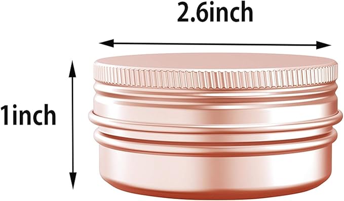 2 Ounce Aluminum Tin Jar with Screw Cap 60mL Tin Cans Refillable Containers for Cosmetic, Lip Balm, Cream, Lotion, Balms, Spices, Salve, Rose Gold 80 Pcs