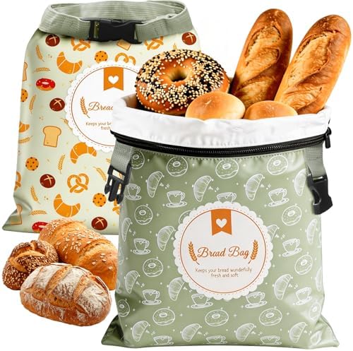 Zunmial 2 Pack Bread Bags for Homemade Bread, 17"×13" Reusable Bread Bag by zunmail
