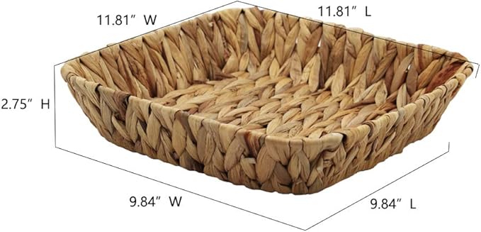 Grass Weaving Tray, Grass Storage Bins for Fruit or Tea,Arts and Crafts. (1) (Rectangle-1PC)