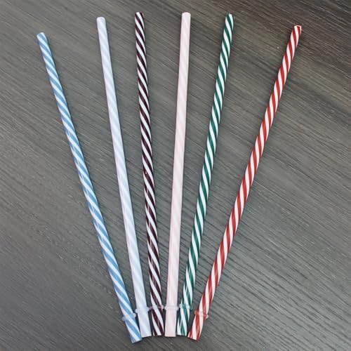 24-Pack, Reusable Straws - Candy Cane, Plastic Straws Reusable, BPA Free, Dishwasher Safe, Multicolor, Replacement for Tumblers, Fits 20oz 30oz 40oz - Image 4