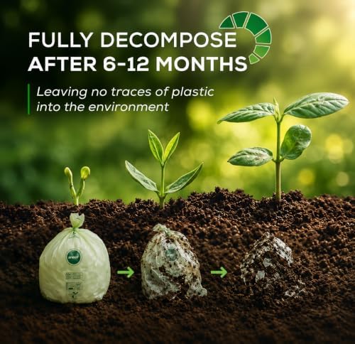(Include 10 Bonus Bags) ANECO 100% Compostable Waste Bags 2.6 Gallon - Image 6