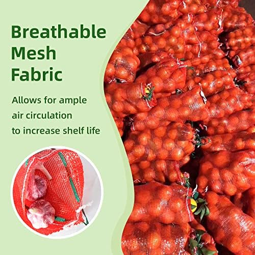 10pcs Mesh Onion Bags with Drawstring, 11"x18" 10 lb Produce Bags - Image 3
