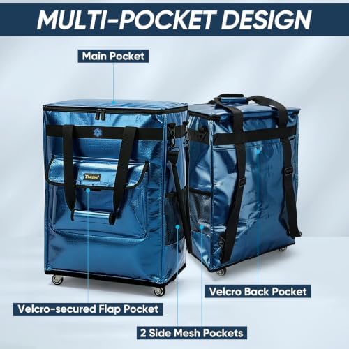 BALEINE Reusable Grocery Bag on Wheels, Foldable Rolling Tote Bag - Image 5