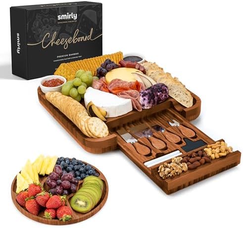 SMIRLY Charcuterie Board Set with Serving Accessories, Bamboo Brown by Smirly