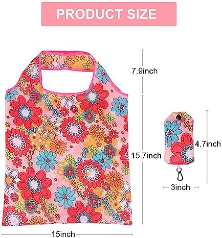 Reusable Floral Grocery Bag 35 Pack Foldable Machine Washable Bag - Image 2