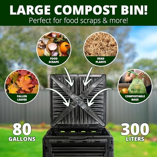 Simply Bio Garden Compost Bin from BPA-Free Material - 80 Gallon (300 L) Large Outdoor Compost Bin, Easy Assembly, Lightweight, Fast Soil Creation, Black - Image 2