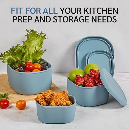 ISSEVE 12Pcs/Set Nesting Silicone Food Storage Containers with Lids - Image 5