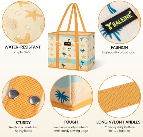 BALEINE 1PK Reusable Grocery Bags, Heavy Duty Shopping Tote Bag - Image 4