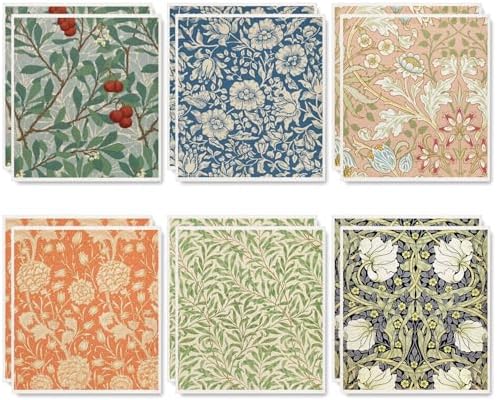 Whaline 12 Pcs Vintage Floral Swedish Dishcloths Vintage Greenery Flower Kitchen Towels Reusable Cotton Absorbent Dish Towels for Home Housewarming Cleaning, 7 x 8 Inch by Whaline