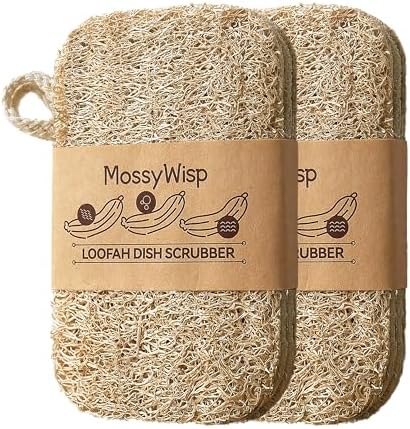 Natural Loofah Dish Sponges 3 Pack | Biodegradable & Eco Friendly Kitchen Sponges for Washing Dishes | Heavy-Duty Dishwashing Sponge | MossyWisp (6) by Unknown