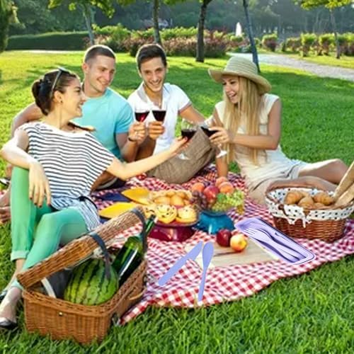 Wheat Straw Travel Cutlery Set Portable Knife Fork Spoon with Storage Case - Image 7