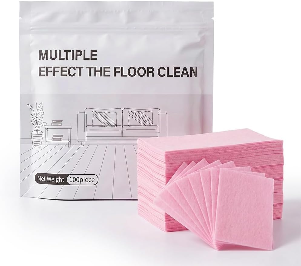 2026 Upgraded 100 pieces Floor Cleaning Tablets, Multi-Surface Pre-Measured Dissolvable Deep Cleaning Solution Tablets, for Hardwood Tile Vinyl Laminate Floors (Pink, 100pieces) by Unknown