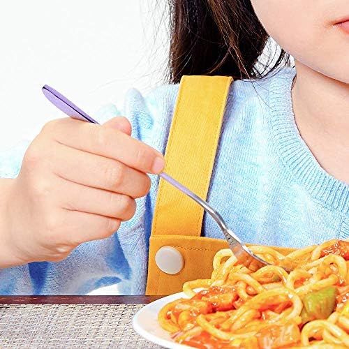 Travel Utensils Set with Case Reusable Portable Cutlery Set Stainless Steel 8pcs Including Dinner Knife Fork Spoon Chopsticks straws (Gradient Purple) - Image 5
